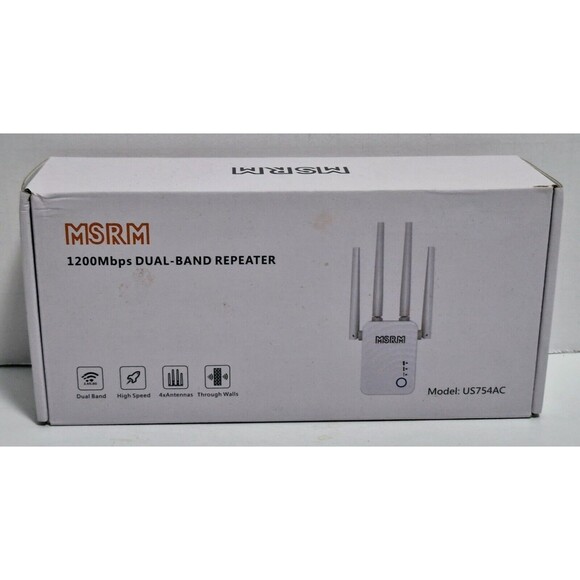 MSRM 1200MBS DUAL BAND REPEATER WI-FI SIGNAL & SPEED BOOSTER - Picture 1 of 5